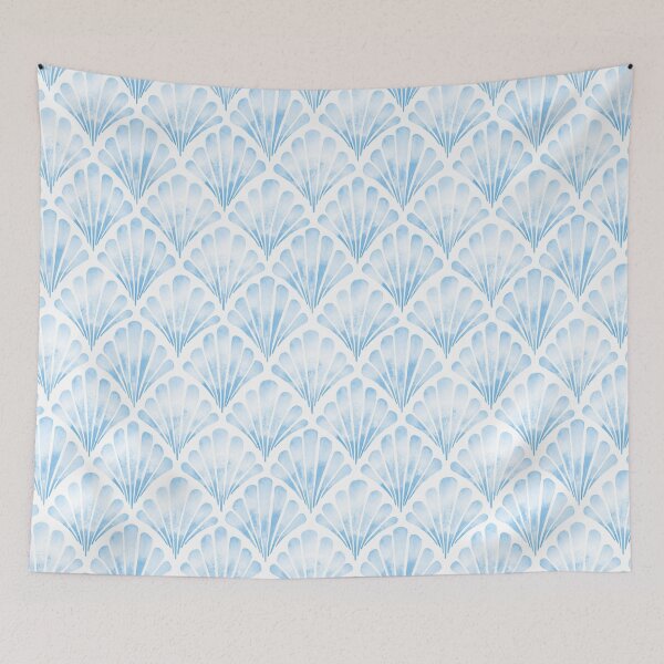 Item preview, Light Cornflower Blue Clam Shell Coastal Nautical Ocean Pattern designed and sold by KConfetti.