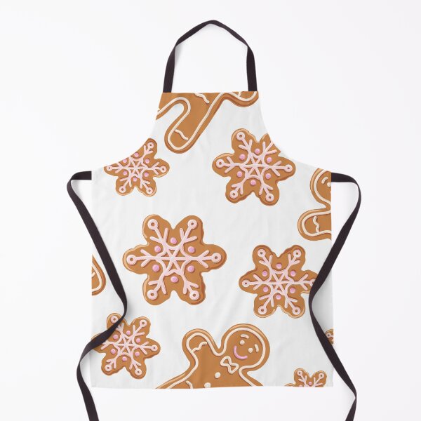 Item preview, Gingerbread Cookie & Snowflake Pattern – Cute Christmas Baking Apron designed and sold by FestivityFinds.