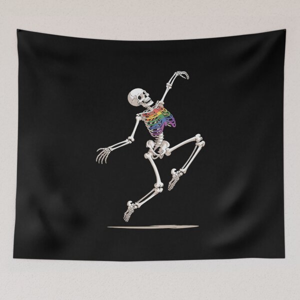 Item preview, Skeleton Dancing Gay Pride LGBTQ Ally Rainbow Flag designed and sold by marcusry.