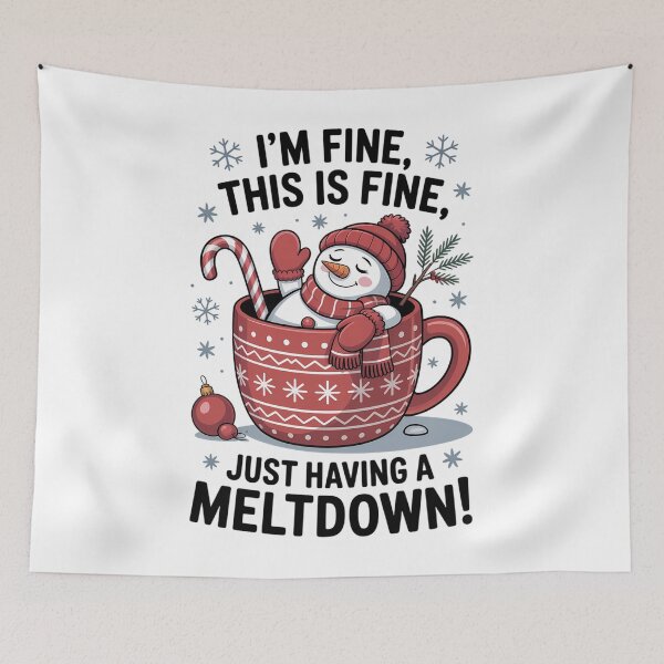 Item preview, I'm Fine This is Fine Just Having Meltdown Christmas designed and sold by HellD3vil-Art.