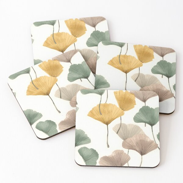 Item preview, Japanese Ginkgo Leaves Pattern – Minimalist Watercolor Elegance designed and sold by Dino-Lune.
