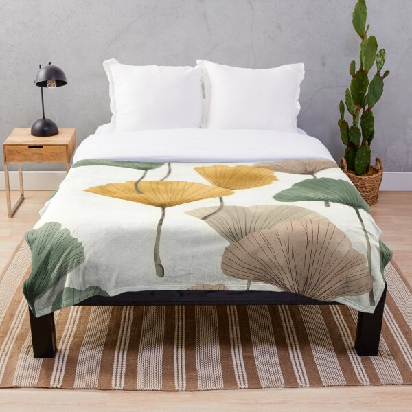 Item preview, Japanese Ginkgo Leaves Pattern – Minimalist Watercolor Elegance designed and sold by Dino-Lune.