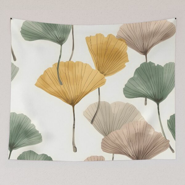Item preview, Japanese Ginkgo Leaves Pattern – Minimalist Watercolor Elegance designed and sold by Dino-Lune.
