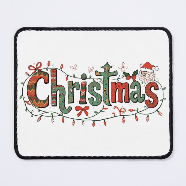 Item preview, Festive Christmas Themed Illustration With Santa And Decorative Lights For Holiday Decor designed and sold by KanDa-Shop.