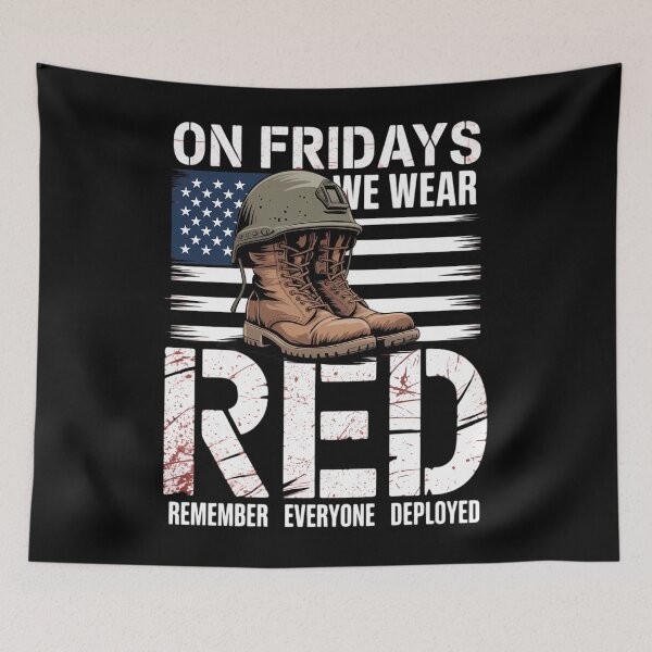 Item preview, On Friday We Wear Red American Flag Military Supportive designed and sold by TrinaEspinoza.