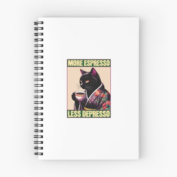 Item preview, More Espresso Less Depresso Meme - Funny Coffee Cat Vintage Poster  designed and sold by KimberlyBrooke.