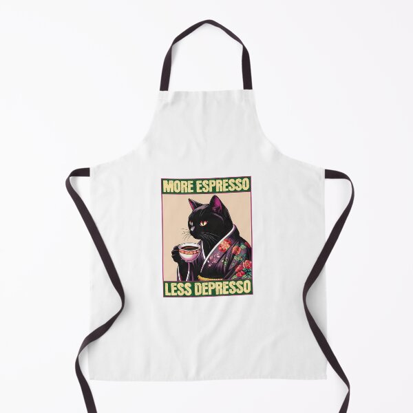 Item preview, More Espresso Less Depresso Meme - Funny Coffee Cat Vintage Poster  designed and sold by KimberlyBrooke.