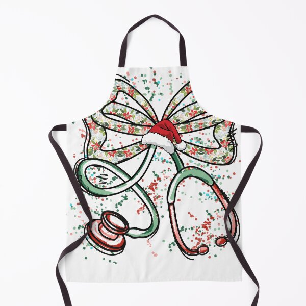Item preview, Christmas Stethoscope with Santa Hat and Floral Bow Design designed and sold by tcvnguyen.