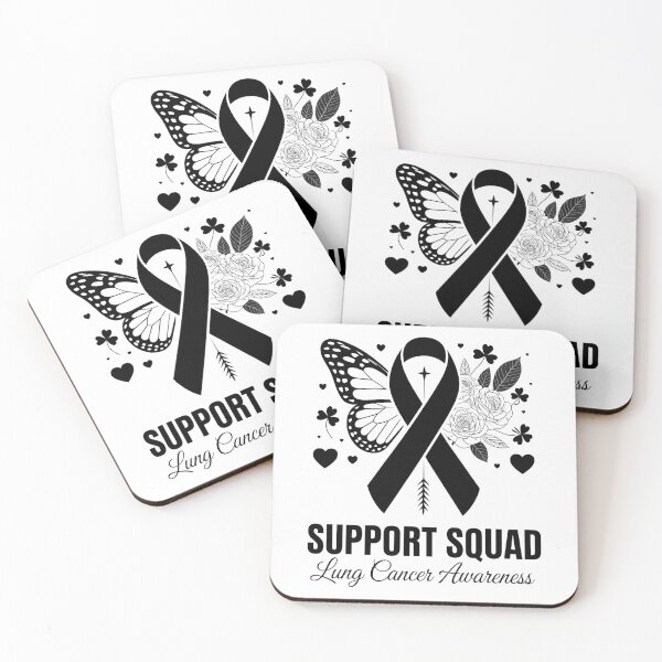 Item preview, Butterflies Ribbon White Lung Cancer Awareness Support Squad designed and sold by PunkNation-Arts.