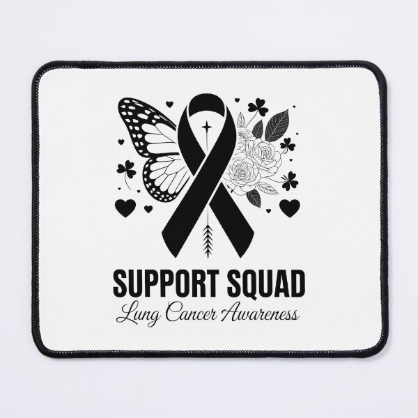 Item preview, Butterflies Ribbon White Lung Cancer Awareness Support Squad designed and sold by PunkNation-Arts.