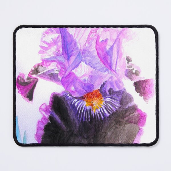 Item preview, Purple and Black Iris Flower Watercolor Painting designed and sold by Sarah  Rajkotwala.