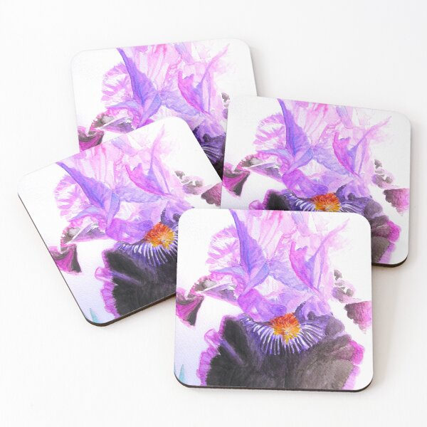 Item preview, Purple and Black Iris Flower Watercolor Painting designed and sold by Sarah  Rajkotwala.