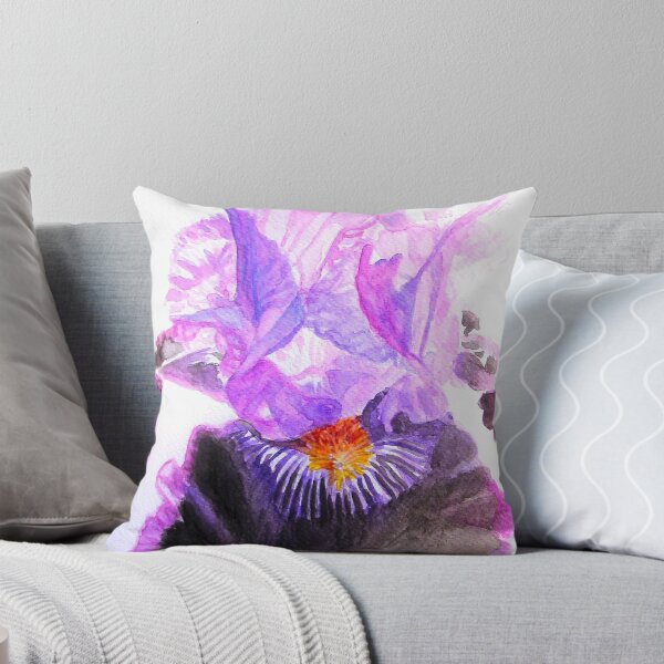 Item preview, Purple and Black Iris Flower Watercolor Painting designed and sold by Sarah  Rajkotwala.