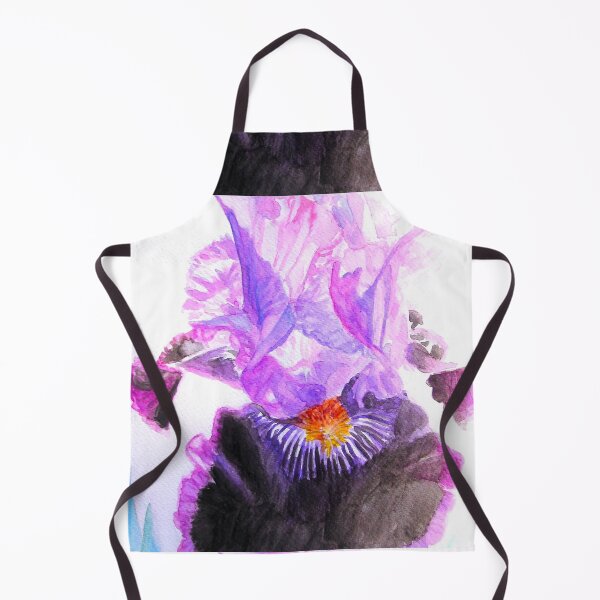 Item preview, Purple and Black Iris Flower Watercolor Painting designed and sold by Sarah Rajkotwala.