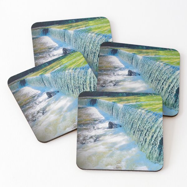 Item preview, Waterfall Flowing Over Rocky Green Ledge designed and sold by TrisaThyme.