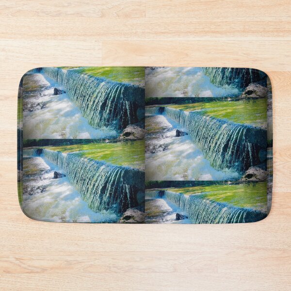 Item preview, Waterfall Flowing Over Rocky Green Ledge designed and sold by TrisaThyme.