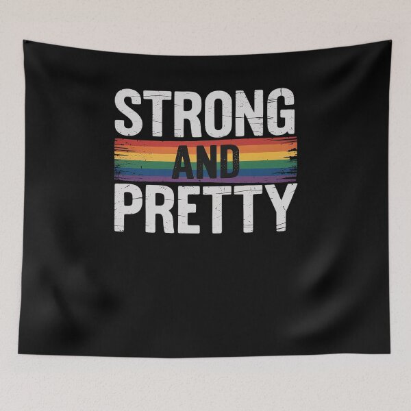 Item preview, Strong And Pretty Gay Pride Gym Lifting Workout designed and sold by DrewLeuschke.