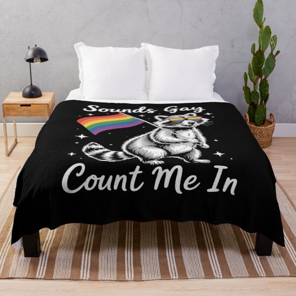 Item preview, Sounds Gay Count Me In Raccoon Rainbow Flag LGBT Gay Pride designed and sold by AmparoBoyle.