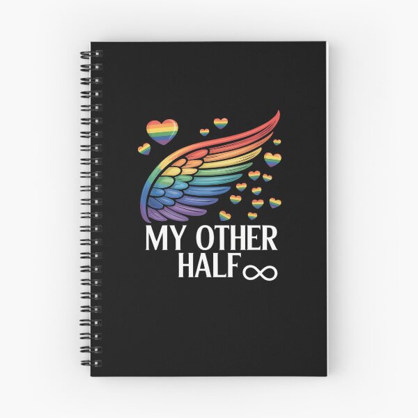 Item preview, My Other Half LGBT Matching Couple Rainbow Wings designed and sold by VasilisLamArt.