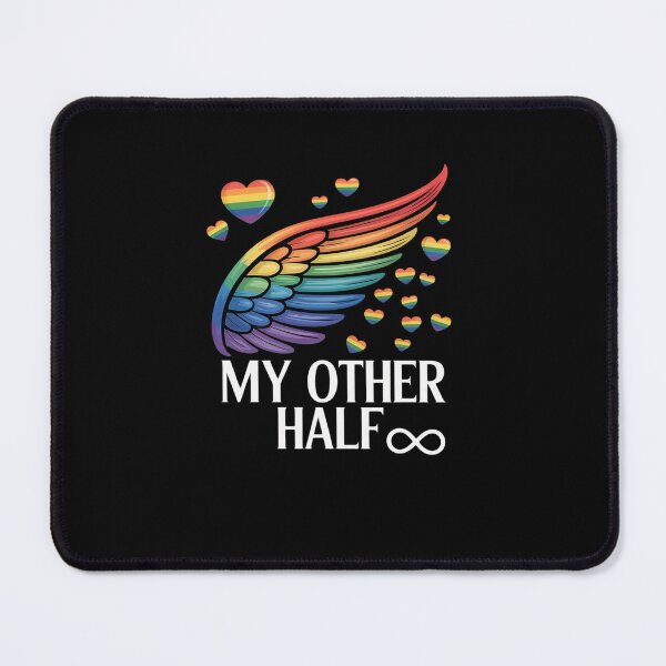 Item preview, My Other Half LGBT Matching Couple Rainbow Wings designed and sold by VasilisLamArt.
