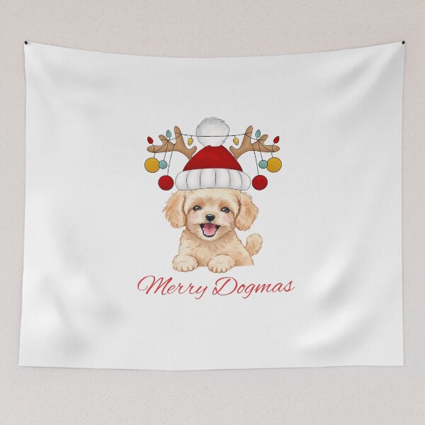 Item preview, Merry Dogmas, Christmas humor, funny Christmas design, cute dog designed and sold by SofikoDesigns.