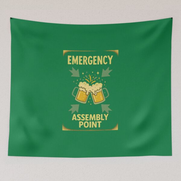 Item preview, Emergency Assembly Point – Funny Beer Mugs Clinking Party Shirt designed and sold by JonelCrafts.