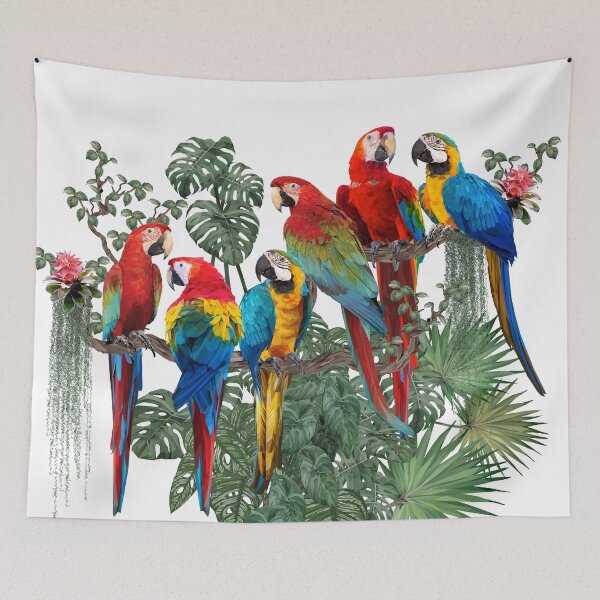 Item preview, Polygonal illustration of macaw birds. designed and sold by MOLZart.
