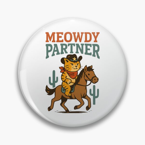 Item preview, Meowdy Partner-Vintage-style cowboy scene designed and sold by graphic-genie.