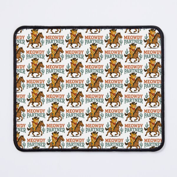 Item preview, Meowdy Partner-Vintage-style cowboy scene designed and sold by graphic-genie.