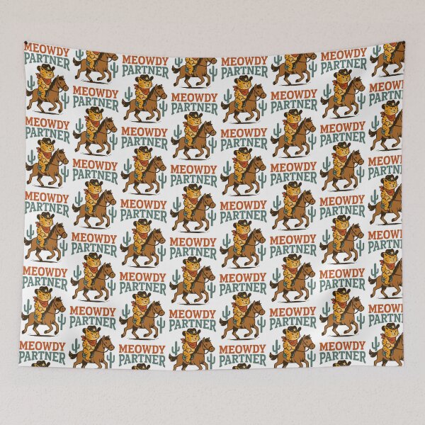 Item preview, Meowdy Partner-Vintage-style cowboy scene designed and sold by graphic-genie.