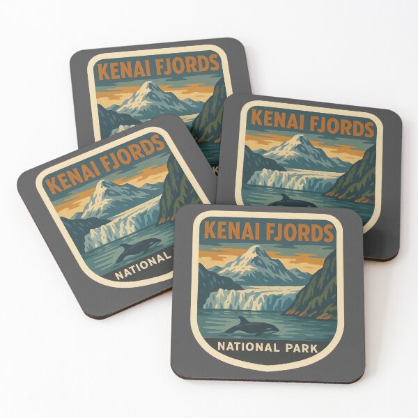 Item preview, Vintage American National Park Print: Kenai Fjords designed and sold by PinUpPizzazz.