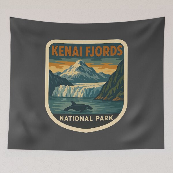 Item preview, Vintage American National Park Print: Kenai Fjords designed and sold by PinUpPizzazz.