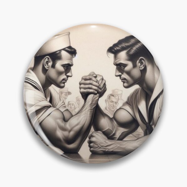 Item preview, Gay Sailors Arm Wrestling Showdown Tom of Finland Tribute Gay Pride Graphic Design designed and sold by ItsAKinkThing.