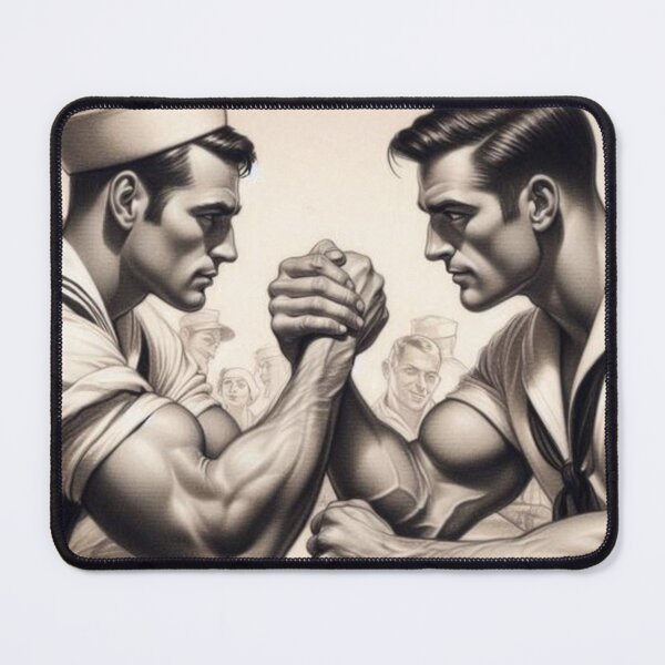 Item preview, Gay Sailors Arm Wrestling Showdown Tom of Finland Tribute Gay Pride Graphic Design designed and sold by ItsAKinkThing.