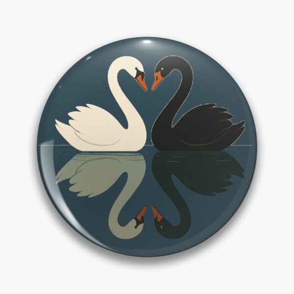 Item preview, Black and White Swans Love Reflection – Minimal Romantic T-Shirt designed and sold by KDesignCrafts.