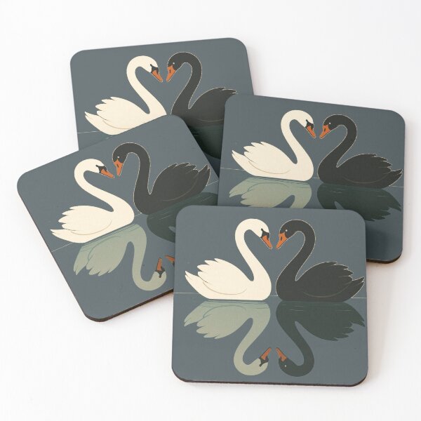 Item preview, Black and White Swans Love Reflection – Minimal Romantic T-Shirt designed and sold by KDesignCrafts.
