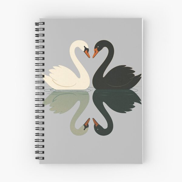 Item preview, Black and White Swans Love Reflection – Minimal Romantic T-Shirt designed and sold by KDesignCrafts.