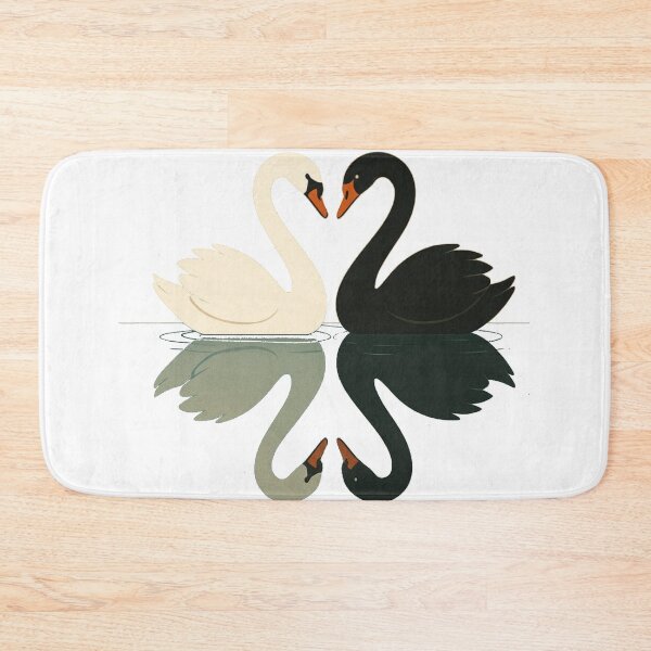 Item preview, Black and White Swans Love Reflection – Minimal Romantic T-Shirt designed and sold by KDesignCrafts.