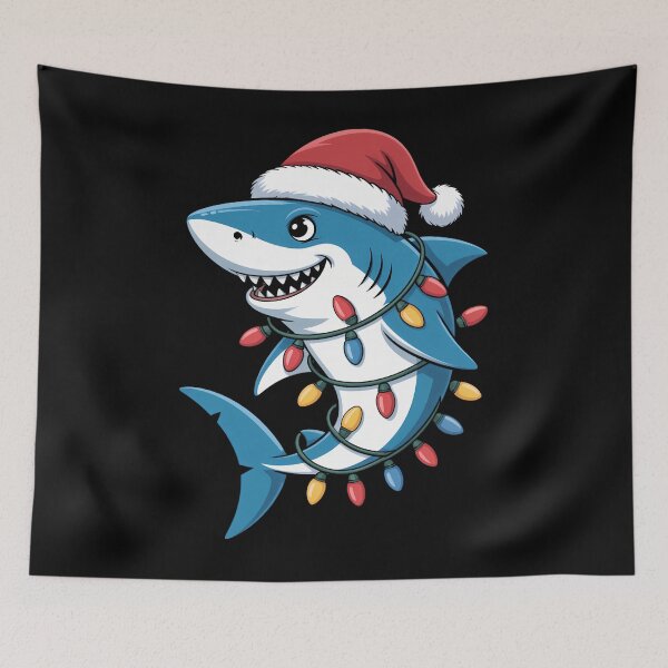 Item preview, Santa Shark Christmas Lights Sharkmas Tree Xmas Boys Men designed and sold by papertaless.