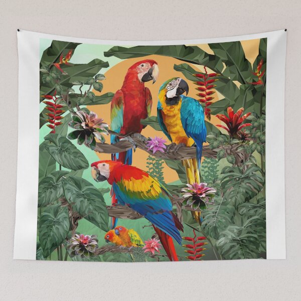 Item preview, Polygonal illustration of macaw birds. designed and sold by MOLZart.
