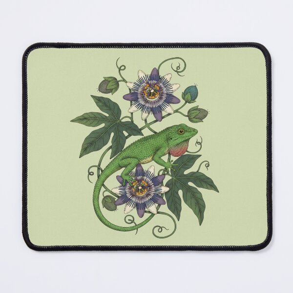Item preview, Anole Lizard and Passionflower designed and sold by BirdsnStuff.