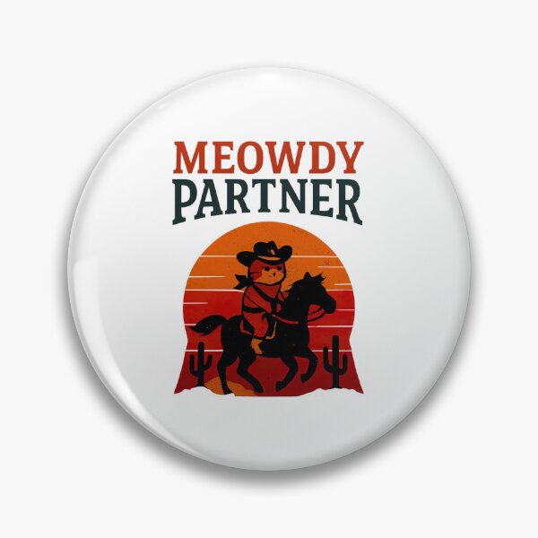 Item preview, Meowdy Partner-Vintage-style cowboy scene designed and sold by graphic-genie.