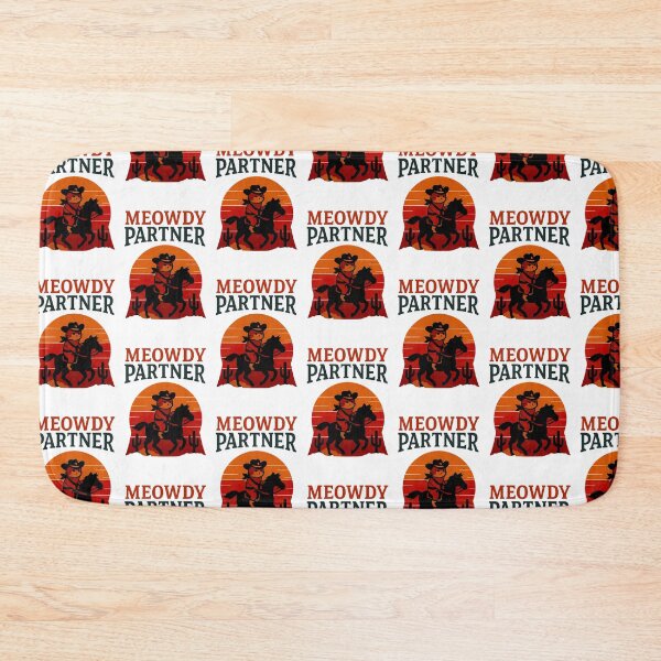Item preview, Meowdy Partner-Vintage-style cowboy scene designed and sold by graphic-genie.