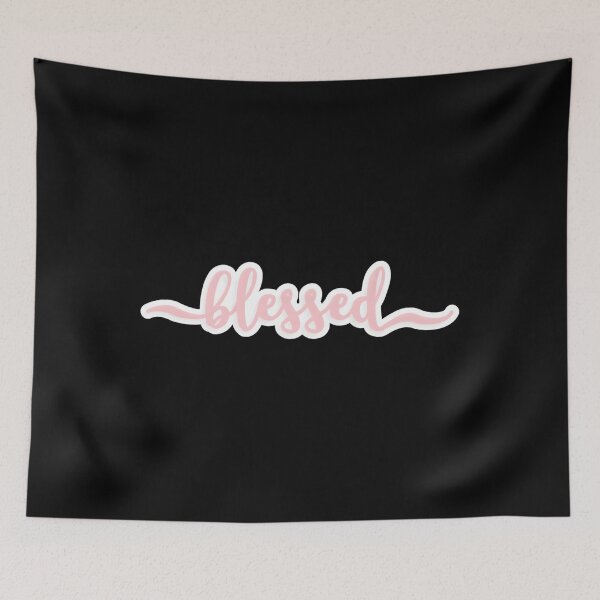 Item preview, Blessed Cursive Pastel Pink Script designed and sold by BarbaraLFalo.