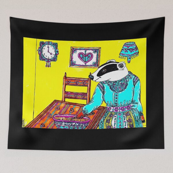 Item preview, Folk Art Badger Lady designed and sold by Michelle Mead.