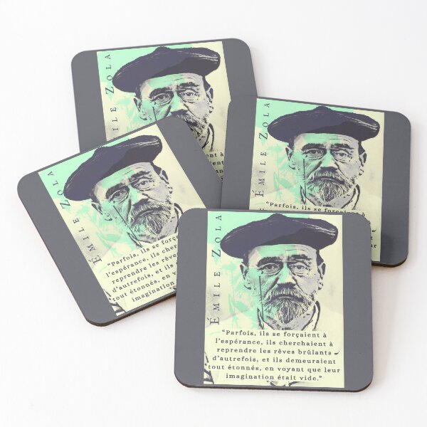 Item preview, Émile Zola quote: Parfois, ils se forçaient à l’espérance, ils cherchaient à reprendre les rêves brûlants d’autrefois, et ils demeuraient tout étonnés, en voyant que leur imagination était vide. designed and sold by artbleed.