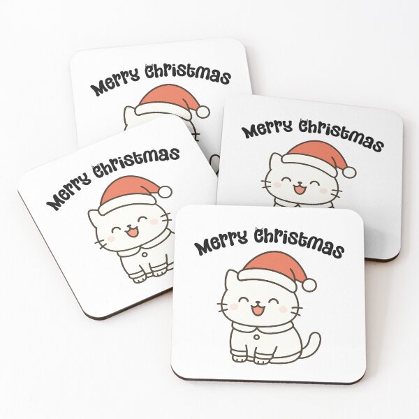 Item preview, Cute White Cat In Christmas Costume designed and sold by OHMUCollection.