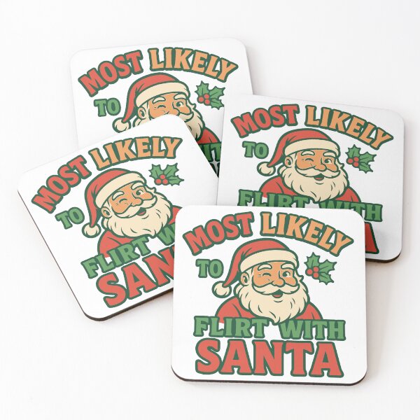 Item preview, Most Likely To Flirt With Santa – Funny Holiday Quote with Red, Green & Gold designed and sold by ModdiesColors.