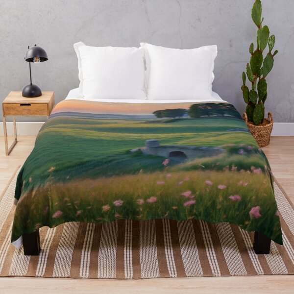 Item preview, Pastel Sunrise Over Ancient Countryside Meadow designed and sold by Zeph1.
