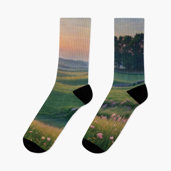 Item preview, Pastel Sunrise Over Ancient Countryside Meadow designed and sold by Zeph1.